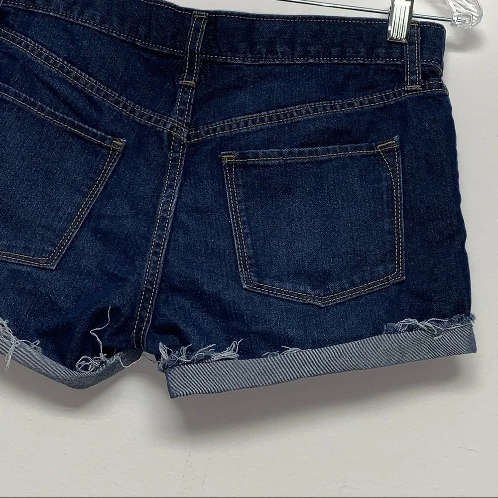 OLD NAVY Girls Size 16 Denim Rough Hem Cuffed Blue Jean Shorts